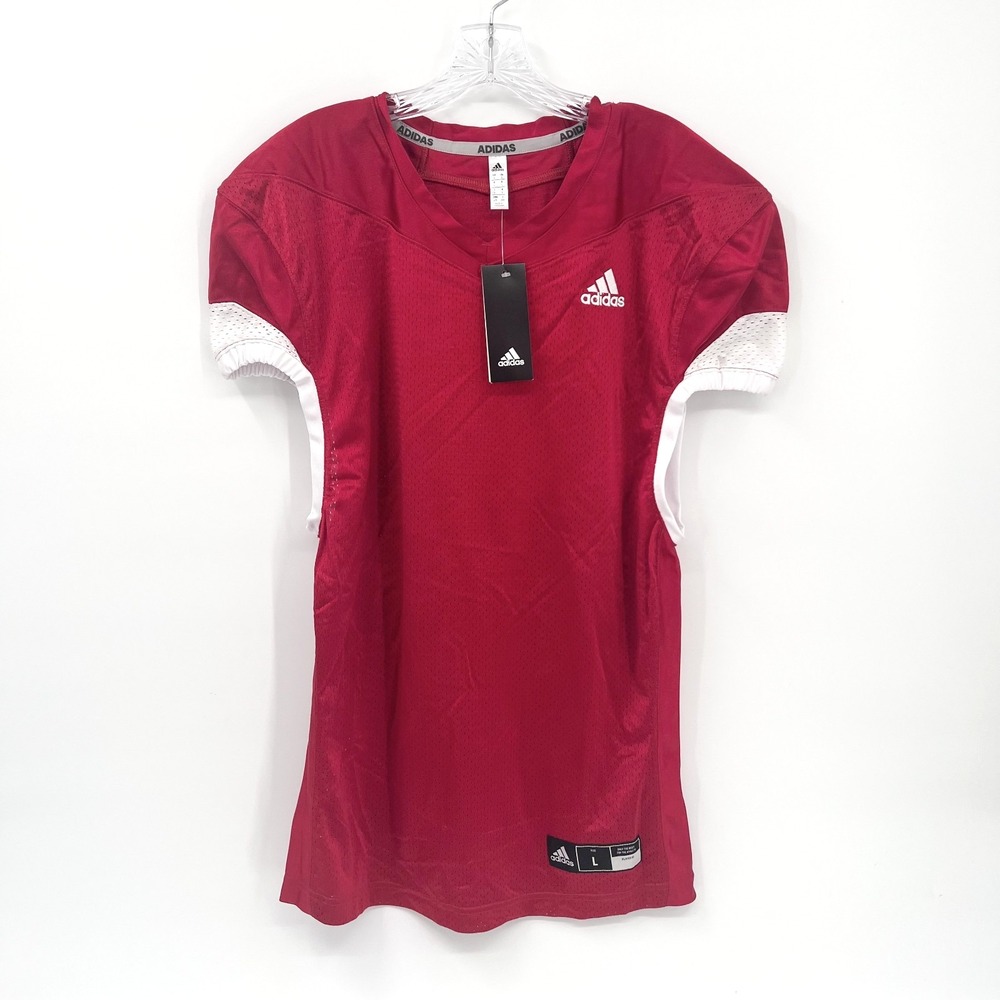ADIDAS Adult L NWT Red Training Practice Pro-Cut Minimal-Sleeve Football Jersey